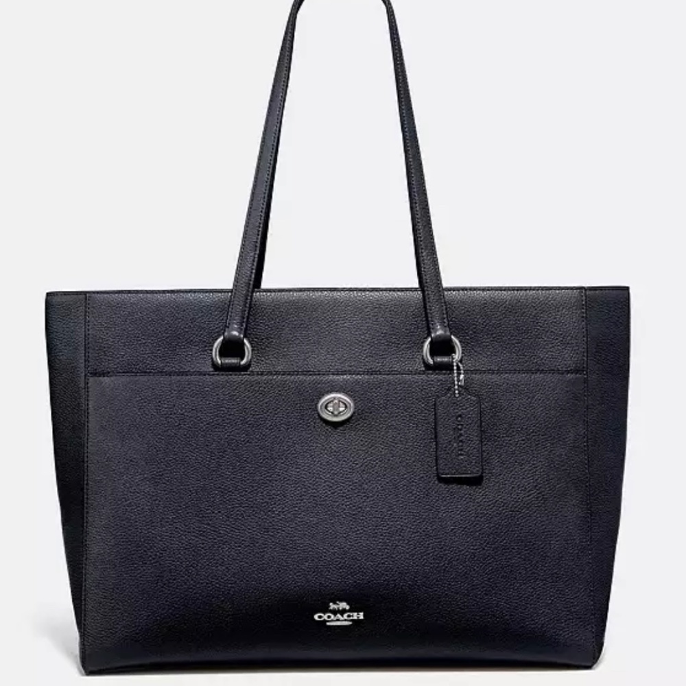 Coach Folio Tote in Black Leather